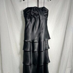 Vintage Women's Size 10 Franscara Black Ruffle Dress